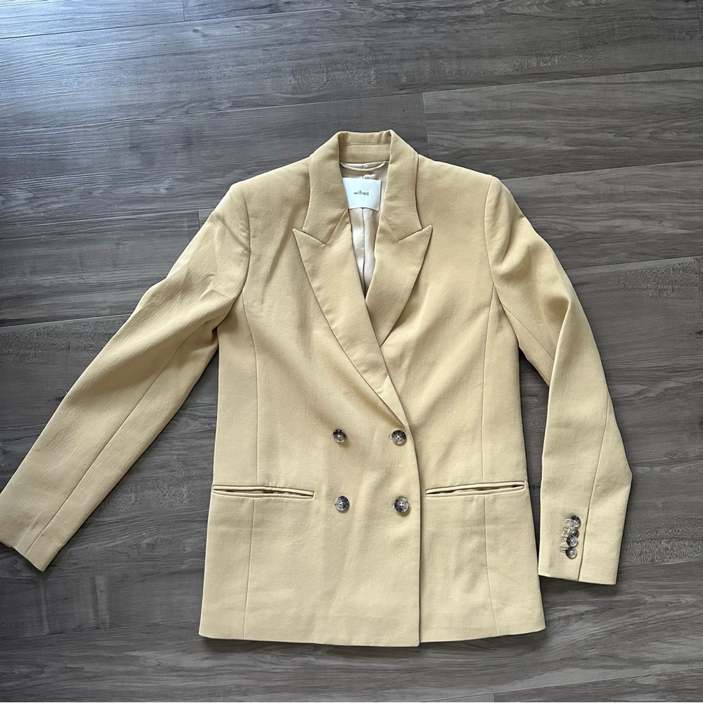 Aritzia Wilfred Destiny Blazer Sandy Beige 00 - Picture 2 of 6